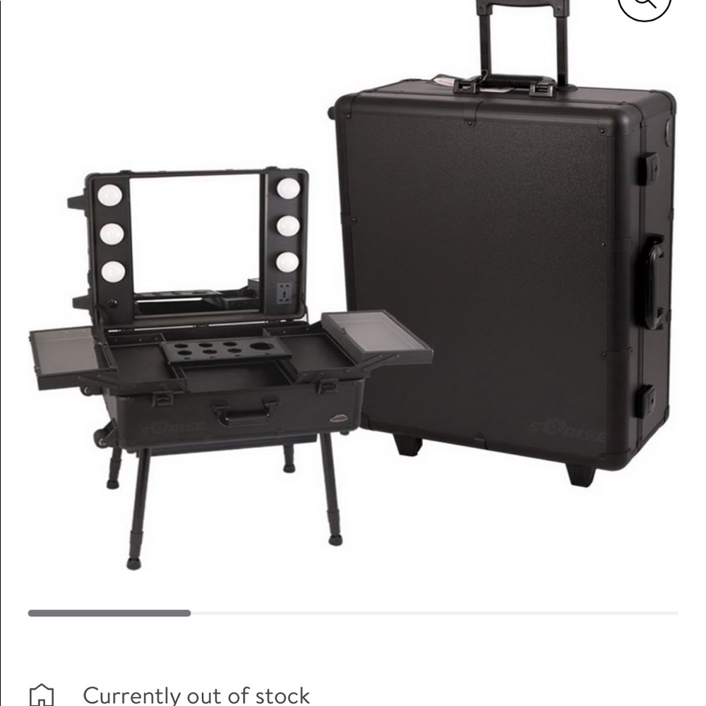 Sunrise C6011PPAB Black Studio Makeup Case With LED